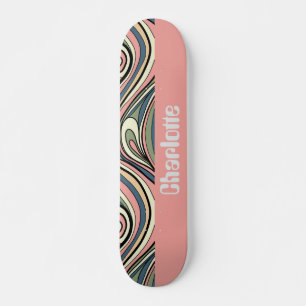 Skateboard Vert Sage, Rose Bleu, Tourne Rétro Bleu Dustère