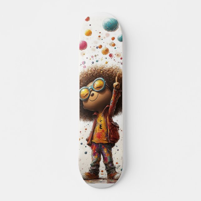 Skateboard Vibrant Afro Joy - Design artistique (Devant)