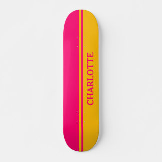 Skateboard Vibrant orange et rose chaud