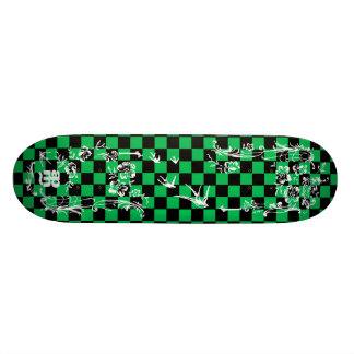 Skateboard Vieux tatouage Checkboard - vert et noir