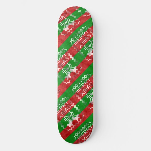 Skateboard Vilain pull motif sonnettes Joyeux fils Xmas (Recto)