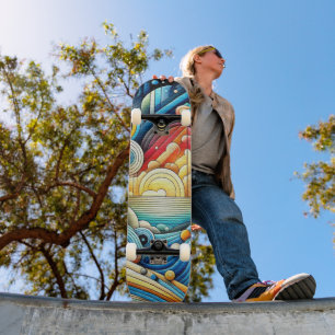 Skateboard Ville au lever du soleil