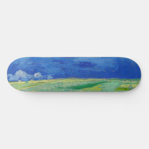 Skateboard Vincent van Gogh - Champs de blé sous des nuages o