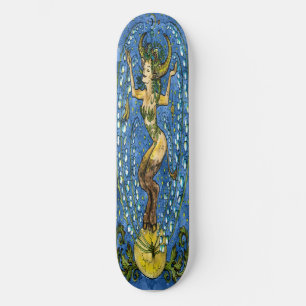 Skateboard Vintag Elegant Blue Lady