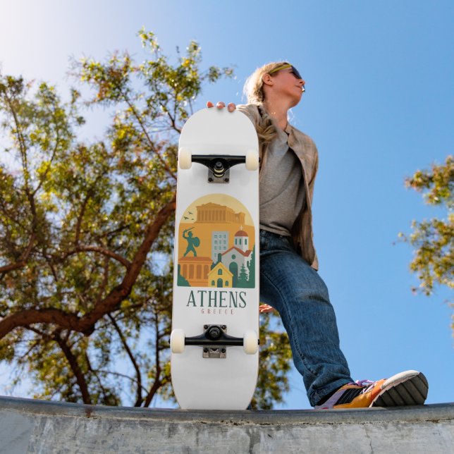 Skateboard Vintage Athènes Grèce Voyage - Parthenon (Extérieur 1)