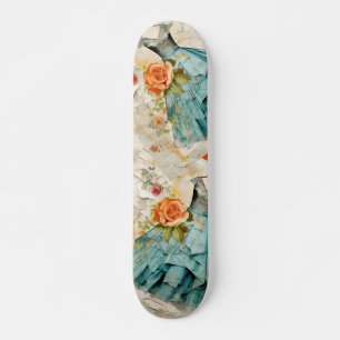 Skateboard Vintage Inspiration Blue Robe & Pêcher Rose Skateb