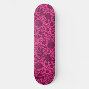 Skateboard Vintage joli rose et marron motif floral