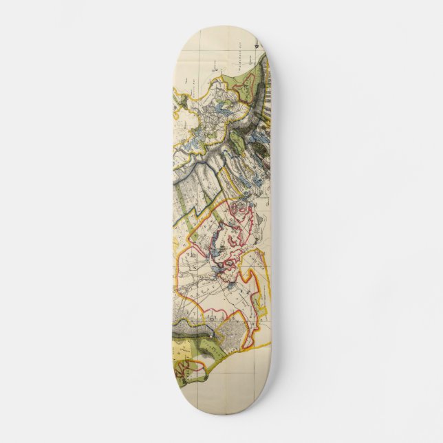 Skateboard Vintage Map of Oahu Hawaii (Recto)