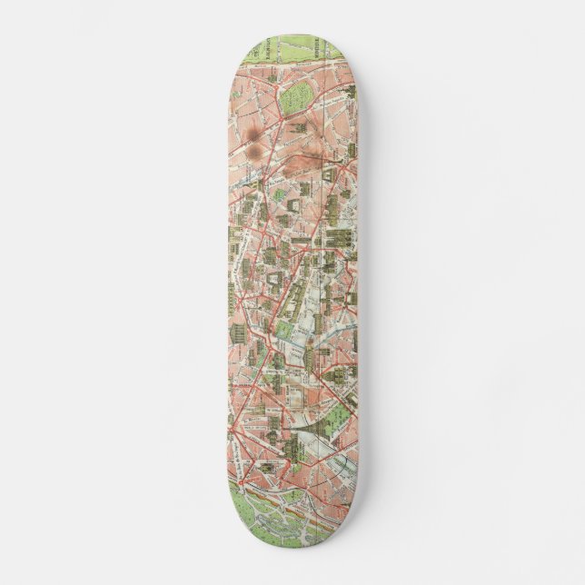 Skateboard Vintage map of Paris (Recto)