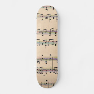 Skateboard Vintage Sheet Music Score Black and White Notes