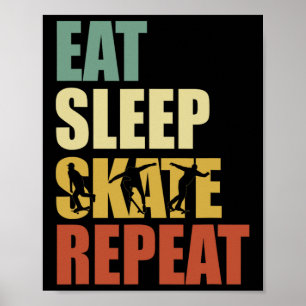 Skateboard Vintage Skater Skateboarding Essen Schl Poster