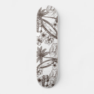Skateboard Vintage Surf Van Palms Surfboard Hawaiian