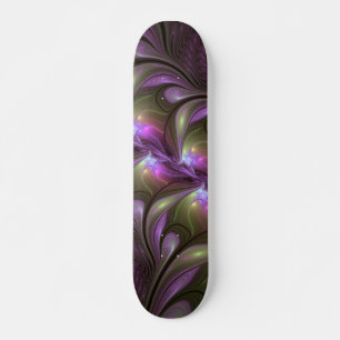 Skateboard Violet Abstrait violet violet kaki fractal