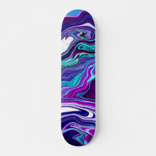 Skateboard Violet, bleu et Turquoise Art moderne Abstrait