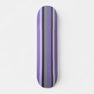 Skateboard Violet Lavande Gris Rayures Verticales