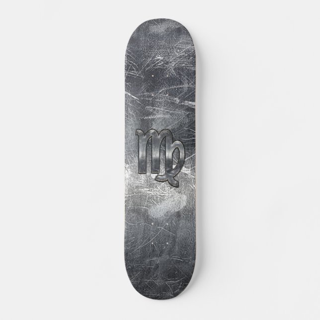 Skateboard Virgo Zodiac Sign dans Grunge Distressed Style Dec (Recto)