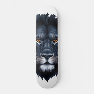 Skateboard Visage de lion noir majestueux