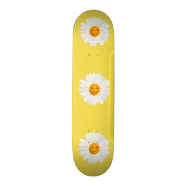 Skateboard Visage de smiley de fleur de marguerite