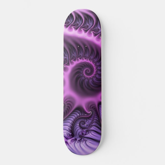 Skateboard Vivid Cool Abstrait rose violet Fractal Art Spiral (Recto)