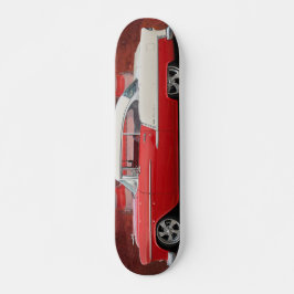 Skateboard Voiture classique Chevy Bel Air Rouge Blanc Patina