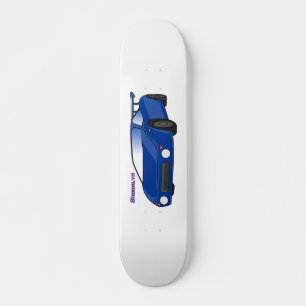 Skateboard Voiture de sport bleue avec illustration airfos