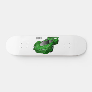 Skateboard Voiture de sport verte avec illustration airfos