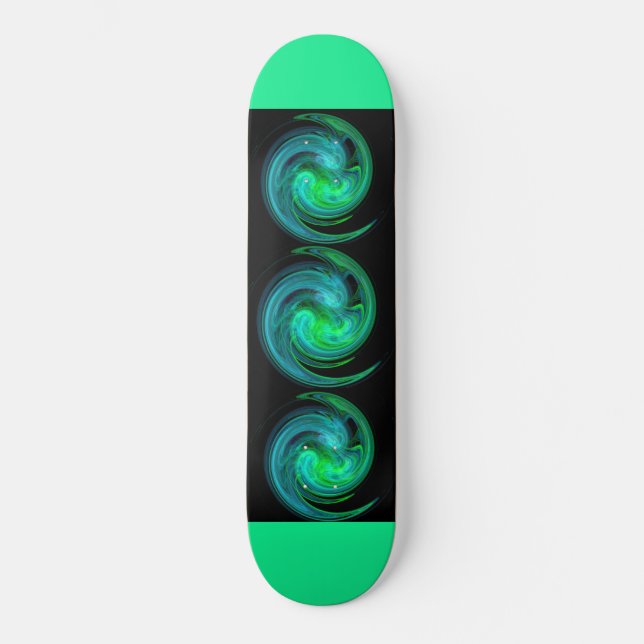 Skateboard VORTEX LÉGER, bleu noir vert (Recto)