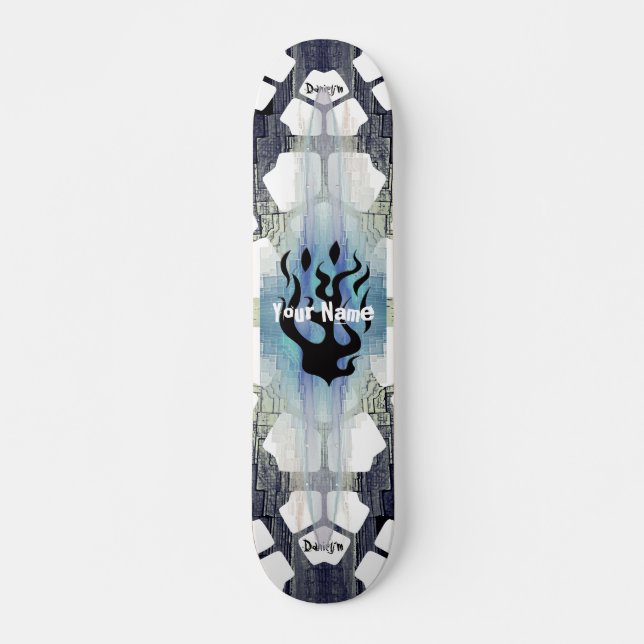 Skateboard Votre nom est en flammes (Devant)