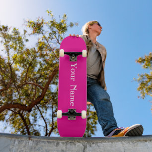 Skateboard Votre nom personnalise Hot Pink