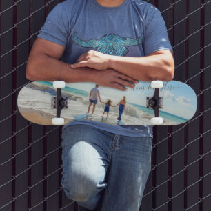 Skateboard Votre Skate Photo Famille avec Texte Personnalisé