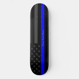 Skateboard Votre texte Ligne Bleue Légère Indicateur Amérique