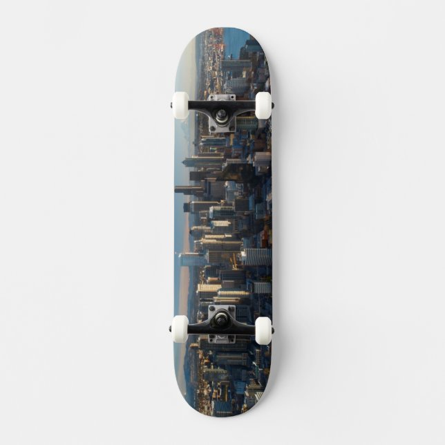 Skateboard Vue aérienne d'horizon de ville de Seattle (Recto)