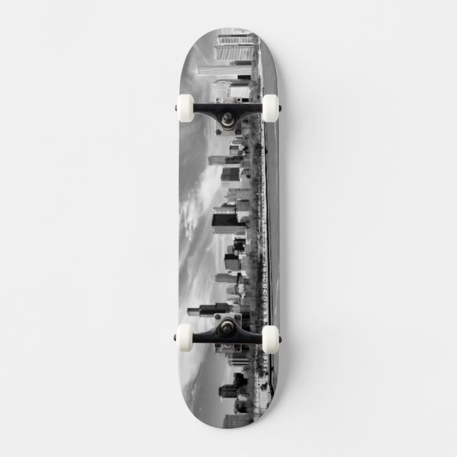 Skateboard Vue panoramique d'horizon de Chicago en hiver (Recto)