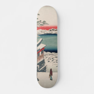 Skateboard Vue sur la neige Vintage Ukiyo-e Art japonais