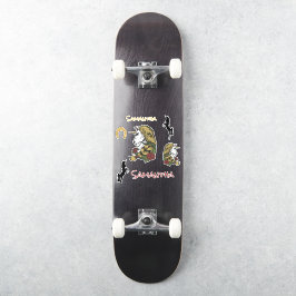 Skateboard Warrior Unicorn Gold Sticker