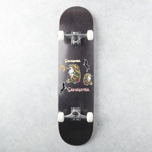 Skateboard Warrior Unicorn Gold Sticker