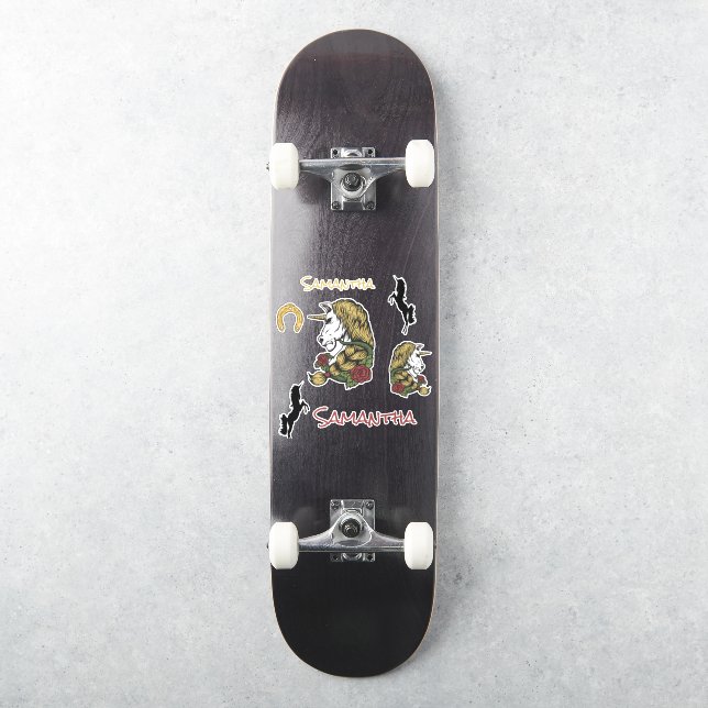 Skateboard Warrior Unicorn Gold Sticker (Skateboard)