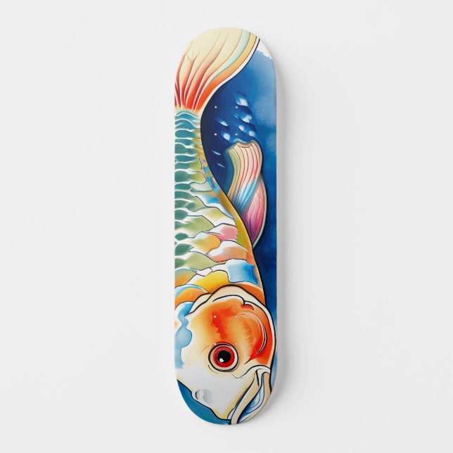 Skateboard Watercolor Series: Koi Fish (Recto)