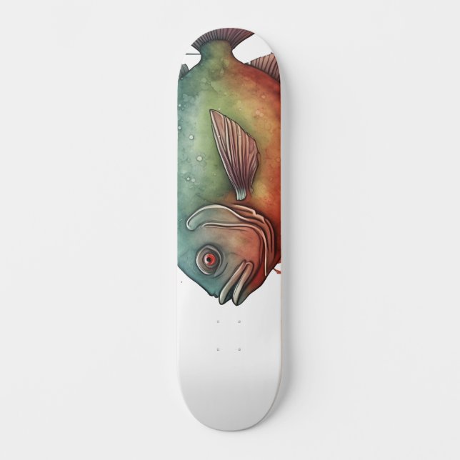 Skateboard Watercolor Series: Piranha (Recto)