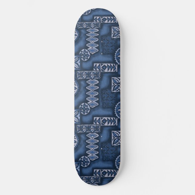 Skateboard Wave Warrior Hawaiian Tapa (Recto)