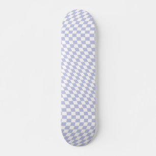 Skateboard Wavy À damiers Pastel Purple Checkerboard Motif