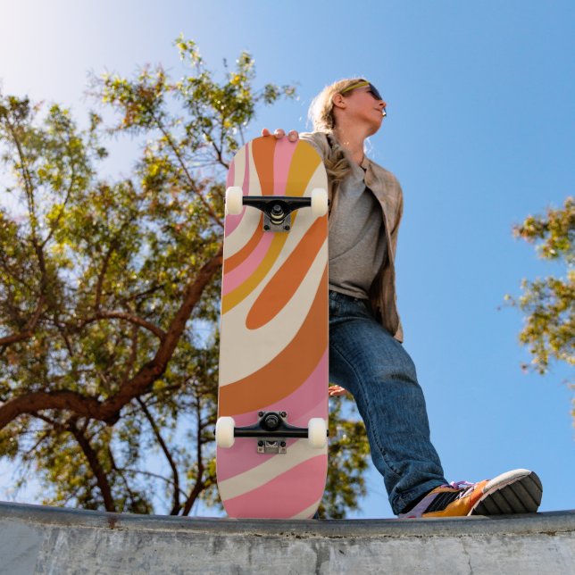 Skateboard Wavy Loops tendance Whimsical Abstrait Motif (Extérieur 1)