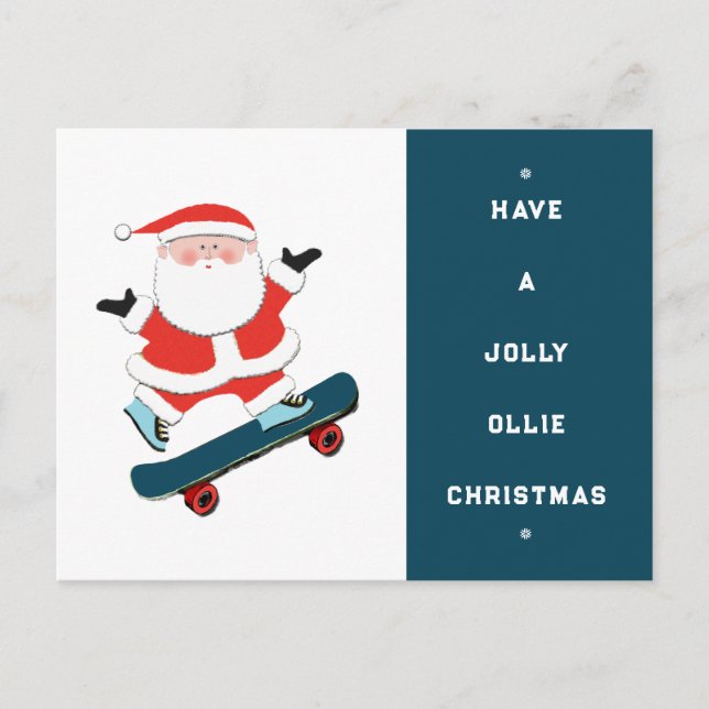 Skateboard-Weihnachten Feiertagspostkarte (Vorderseite)
