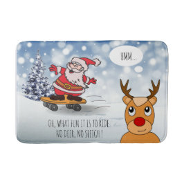 Skateboard Weihnachten RentierSchlitten Winter Badematte