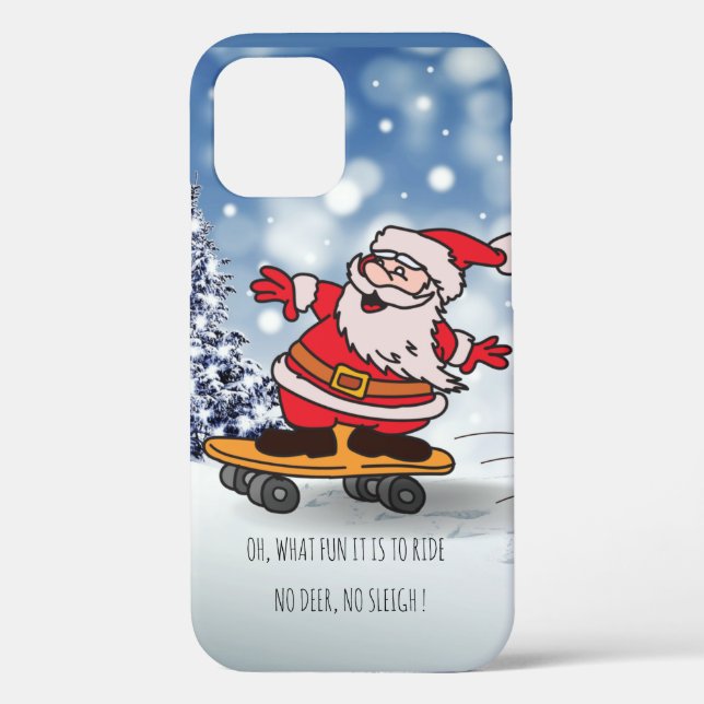 Skateboard Weihnachten RentierSchlitten Winter Case-Mate iPhone Hülle (Rückseite)