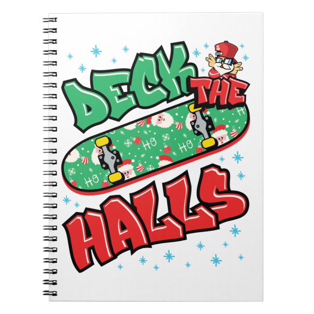 Skateboard Weihnachten Skateboard Deck die Hallen Notizblock (Vorderseite)