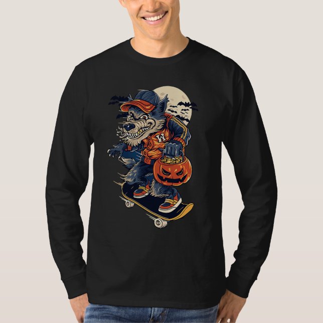 Skateboard Werewolf T-Shirt (Vorderseite)