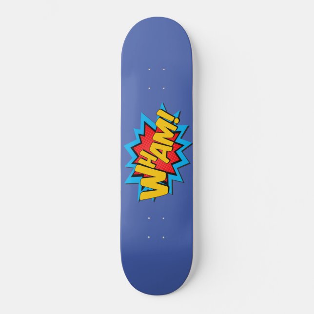Skateboard - Wham! Mittelblau (Vorderseite)