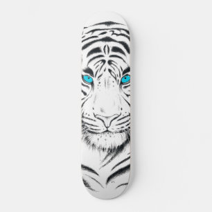 Skateboard White Bengal Tiger Ink