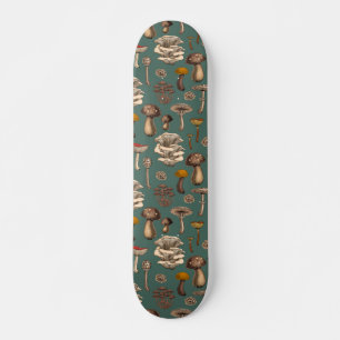 Skateboard Wild Mushrooms on pine green